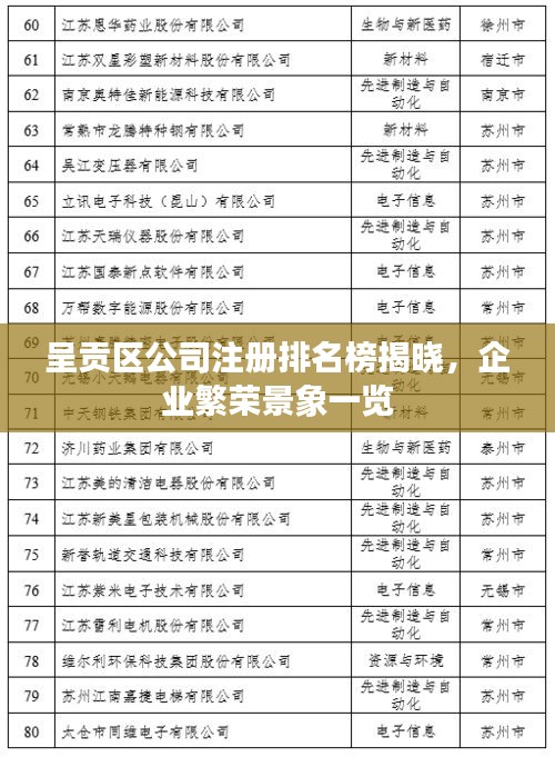 呈貢區(qū)公司注冊(cè)排名榜揭曉，企業(yè)繁榮景象一覽
