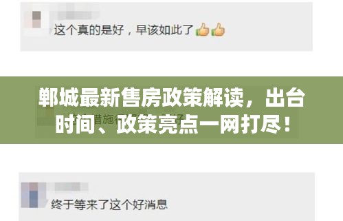 鄲城最新售房政策解讀，出臺(tái)時(shí)間、政策亮點(diǎn)一網(wǎng)打盡！