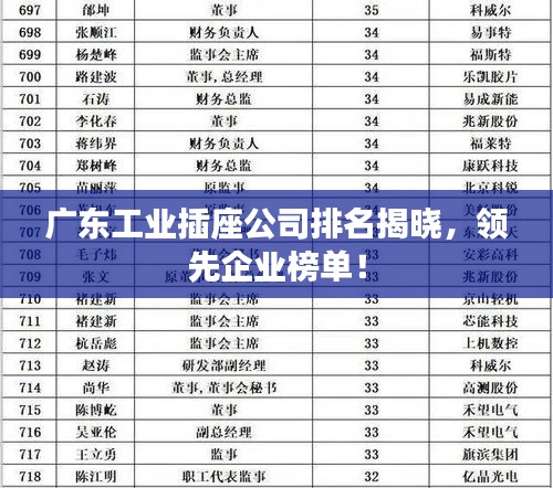 廣東工業(yè)插座公司排名揭曉，領(lǐng)先企業(yè)榜單！