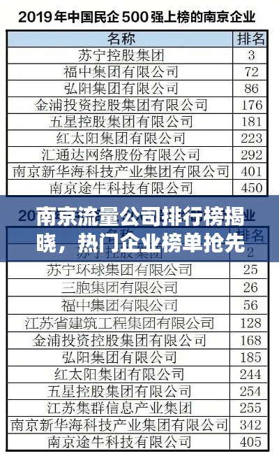 南京流量公司排行榜揭曉，熱門企業(yè)榜單搶先看！
